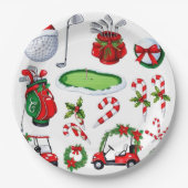 Golfer Weihnachten zum Thema Golfer Aquarell Urlau Pappteller (Vorderseite)