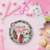 Golfer Weihnachten zum Thema Golfer Aquarell Urlau Pappteller (Party)