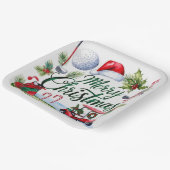 Golfer Weihnachten zum Thema Golfer Aquarell Urlau Pappteller (Gewinkelt)