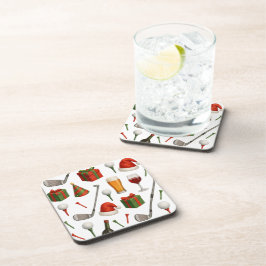 Golfer Weihnachts-Party zum Thema Golfer Champagne Getränkeuntersetzer