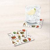 Golfer Weihnachts-Party zum Thema Golfer Champagne Rechteckiger Pappuntersetzer (Vor Ort)