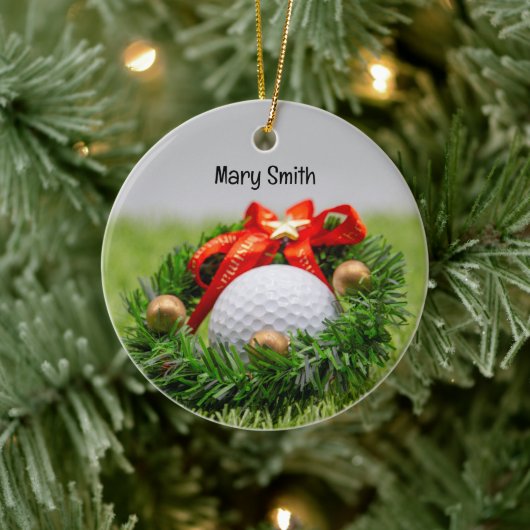 Golfer-Weihnachtsgeschenke zum Thema Golf Keramik Ornament (Baum)