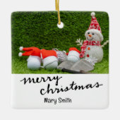 Golfer-Weihnachtsgeschenke zum Thema Golf Keramikornament (Vorderseite)