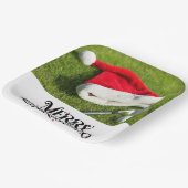 Golfer-Weihnachtsmannmütze auf Grün zu Weihnachten Pappteller (Gewinkelt)