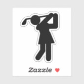 Golfer Women's Golf Symbol Sport Aufkleber (Blatt)