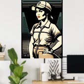 Golfer Woodblock Print Poster (Heimbüro)