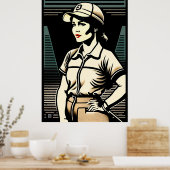 Golfer Woodblock Print Poster (Küche)