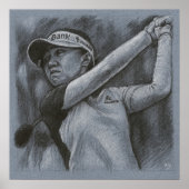 Golfer Zeichnend Frau - Golfer Art Print Poster (Vorne)