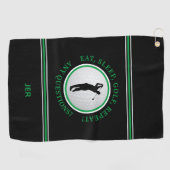 Golfer Zitat Male Sports Pro Golf Ball Black Green Golfhandtuch (Horizontal)