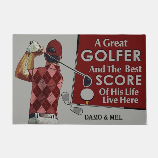 Golfer Zuhause Doormat, Funny Golf Player Quotes Fußmatte (Vorderseite)