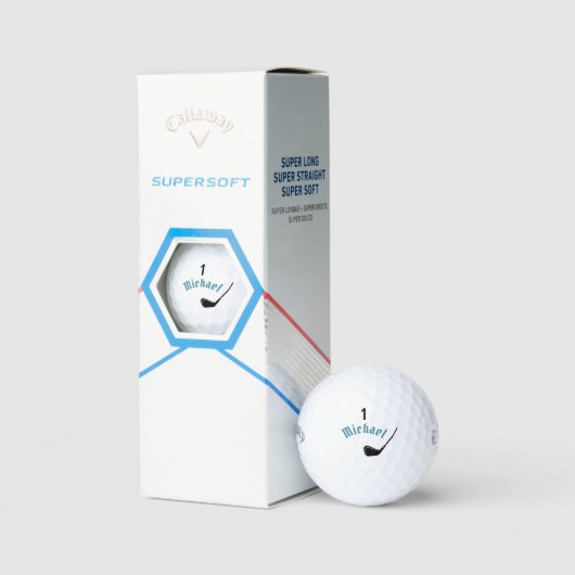 Golferball mit Name und Nummer eins Golfball (Verpackung)