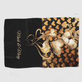 Golferherzen zum Valentinstag Golfhandtuch (Horizontal)