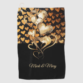 Golferherzen zum Valentinstag Golfhandtuch