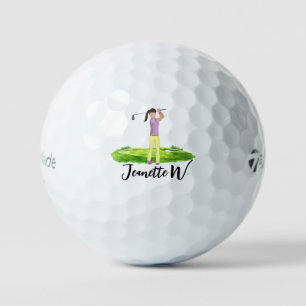 Golferin Aquarell-Design Golf-Veranstaltung Golfball