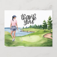 Golferin auf dem Golfplatz Aquarell