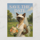 Golferin Frau Save the Date Braut Junggesellinnena Postkarte (Vorderseite)
