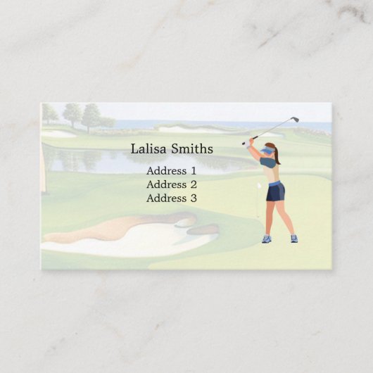 Golferin golfen ist golfende Visitenkarte (Vorderseite)