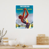 Golferin in der Schweiz, Lenzerheide, Valbella Poster (Küche)