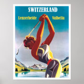 Golferin in der Schweiz, Lenzerheide, Valbella Poster (Vorne)