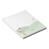 Golferin ist auf dem Golfplatz Notizblock (angewinkelt)