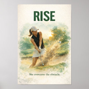 Golferin spielt Golf Poster