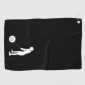 Golferinnen Schwarz und Weiße Silhouette Golferinn Golfhandtuch (Horizontal)