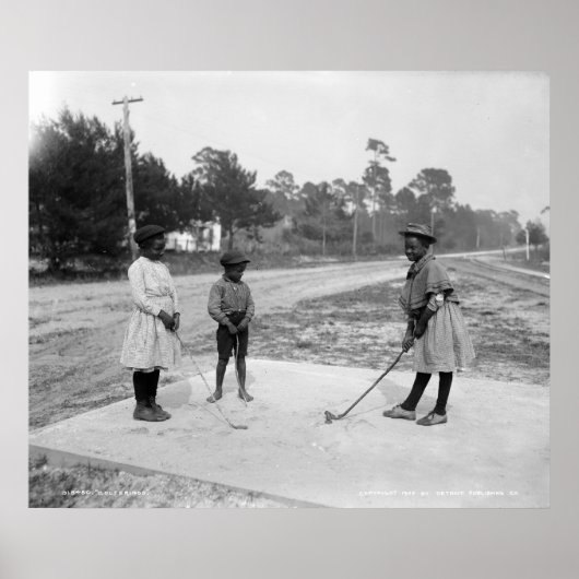 Golferinos African American Children Golf c1905 Poster (Vorne)