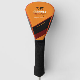 Golfername auf der goldfarbenen Kopfabdeckung Golf Headcover