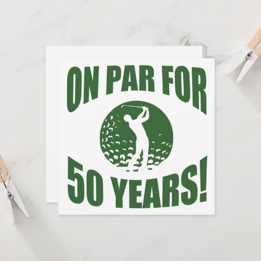 Golfers 50. Geburtstag Karte (Vorderseite/Rückseite Beispiel)