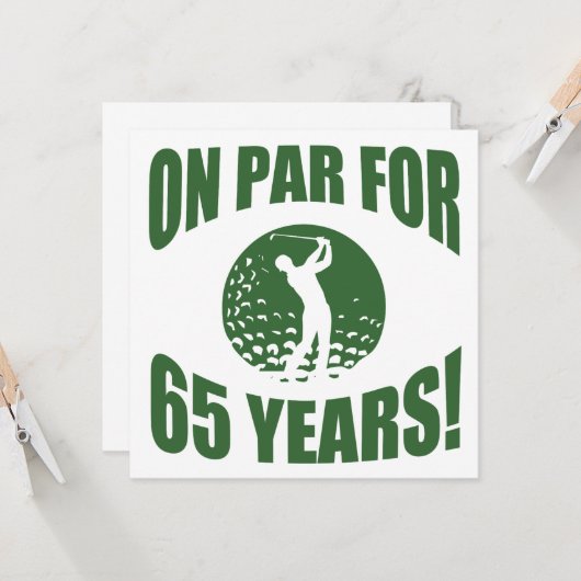 Golfers 65. Geburtstag Karte (Vorderseite/Rückseite Beispiel)