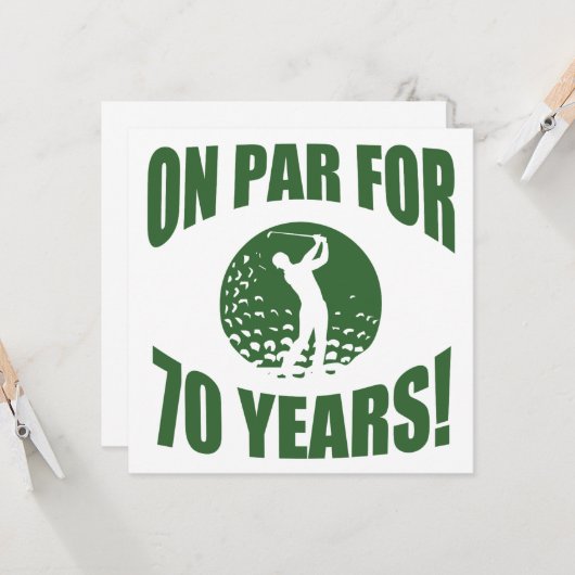 Golfers 70. Geburtstag Karte (Vorderseite/Rückseite Beispiel)