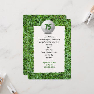 Golfers 75. Geburtstagsparty Einladung