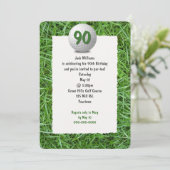 Golfers 90. Geburtstagsparty Einladung (Stehend Vorderseite)