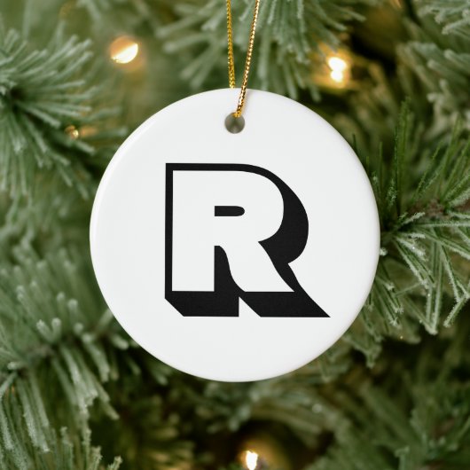 Golfers benutzerdefinierte Monogramm-Fotovorlage Keramik Ornament (Baum)