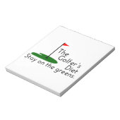 Golfers Diät Notizblock (Rotiert)