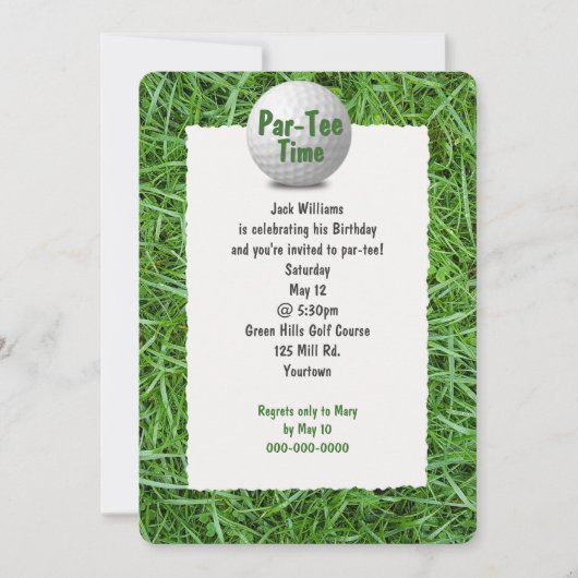 Golfers Geburtstagsfeier Einladung (Vorderseite)