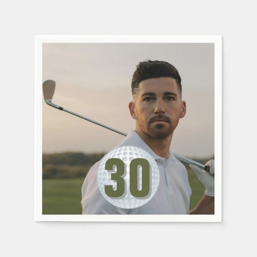 Golfers Geburtstagsfeier Serviette (Vorderseite)