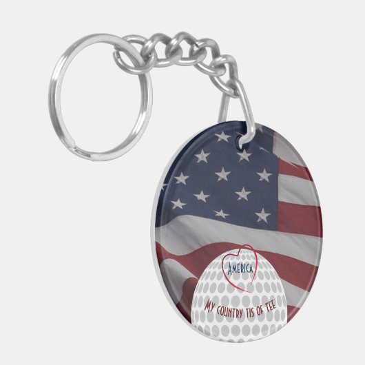 Golfers Geschenkinitialen Schlüsselanhänger (Vorderseite links)