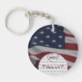 Golfers Geschenkinitialen Schlüsselanhänger (Vorderseite)