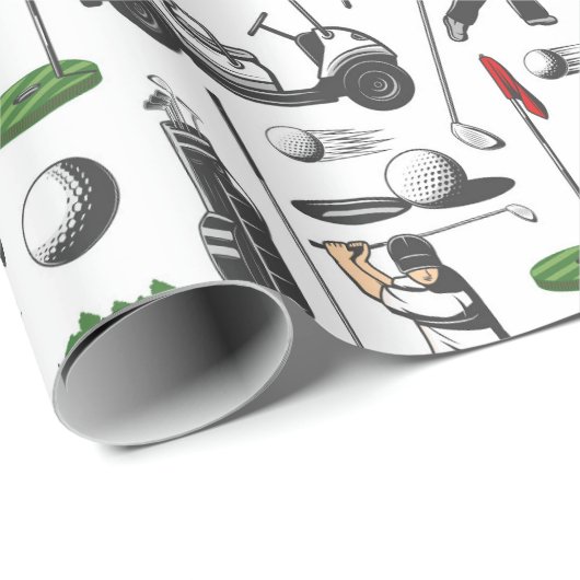 Golfers Geschenkpapier (Rolleneckpunkt)