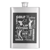 Golfers Golf Terminology Text Graphic Flachmann (Vorderseite)