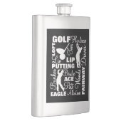 Golfers Golf Terminology Text Graphic Flachmann (Rechts)