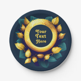 Golfers Green und Gold Kranz Pappteller