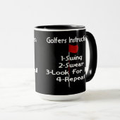 Golfers Instructions Spaß Tasse (VorderseiteRechts)