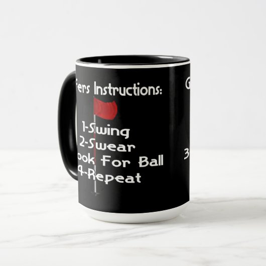 Golfers Instructions Spaß Tasse (Vorderseite Links)