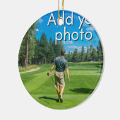 Golfers Loch in einem, fügen Sie Ihr Foto niedlich Keramik Ornament (Links)