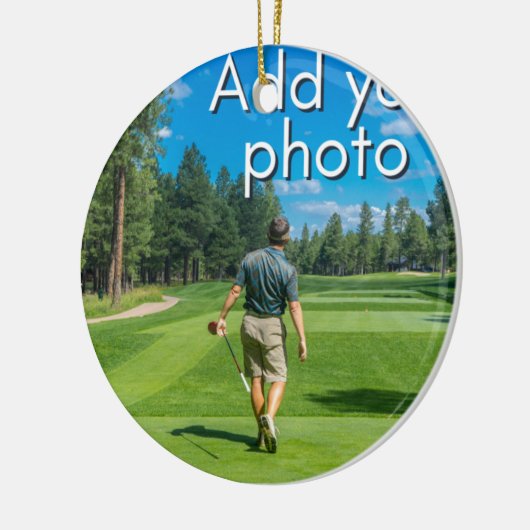 Golfers Loch in einem, fügen Sie Ihr Foto niedlich Keramik Ornament (Links)