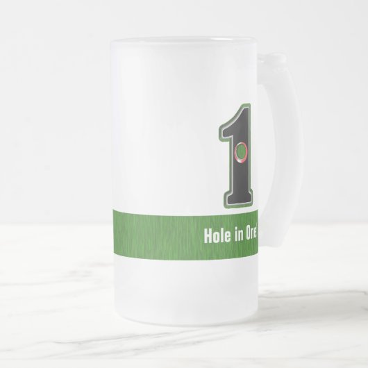 Golfers Loch in One. Glück oder Geschick? Reisemug Mattglas Bierglas (VorderseiteRechts)