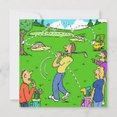 Golfer's Lucky Golf Shot Cartoon (Vorderseite)