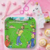 Golfer's Lucky Golf Shot Illustration auf Pappteller (Party)